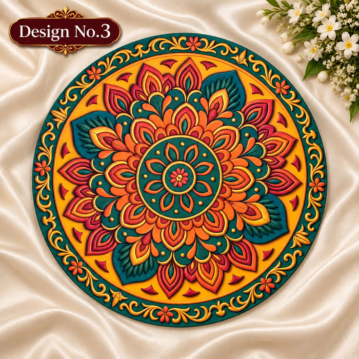 MDF 3D Rangoli | Reusable Decorative Rangoli for Diwali, Home Decor, Festive, Ganpati & Durga Puja Decoration