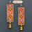 (Design No.2)( 2 pcs )Traditional Embellished Door Hanging with Bell | Red & Golden Decorative| 16 × 5.5 Inch Wall Hanging