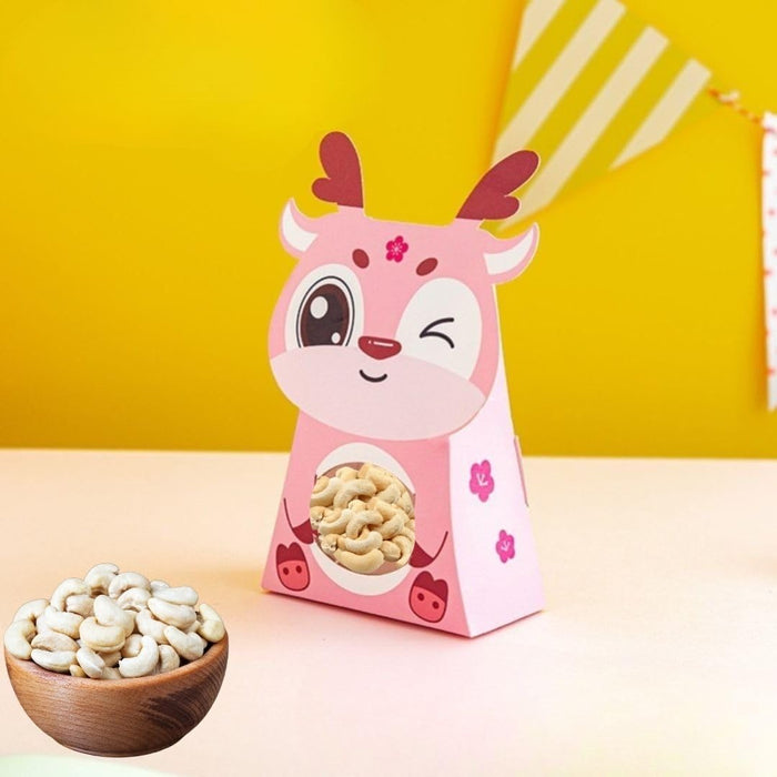 Satyam Kraft's Pink Deer Animal Shape Folding Storage Paper Box, Perfect for Packing Chocolate, Dry Fruits, Birthday, Engagement, Return Gift, Baby Shower, Festivals