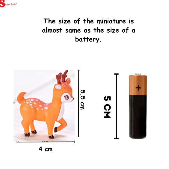Deer Miniature Multiuse as Home-Garden Decorations, Cake Topper, Toys, Showpieces, Table Topper, Gift Item (4 Pieces)
