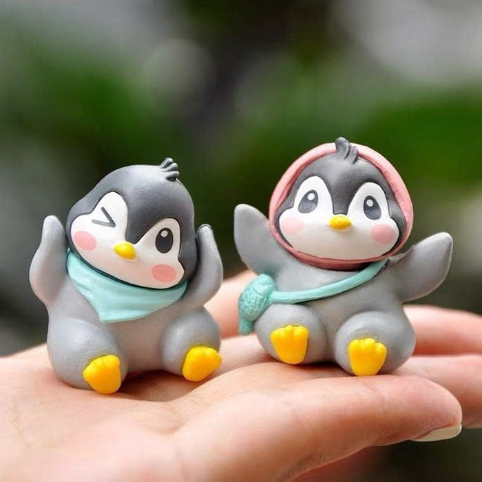 Cute Penguin Figurines Miniature Multiuse as Decorations, Cake Topper, Toys, Showpieces, Table Topper, Gift Item (Multicolor) (6 Pieces Penguin in one set)