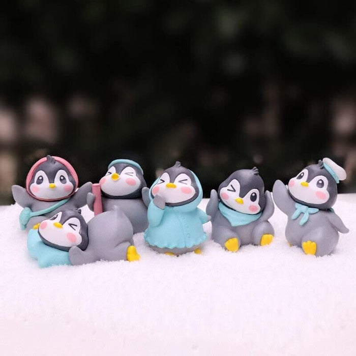 Cute Penguin Figurines Miniature Multiuse as Decorations, Cake Topper, Toys, Showpieces, Table Topper, Gift Item (Multicolor) (6 Pieces Penguin in one set)