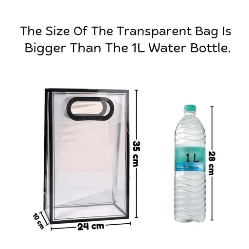 10 Pcs Medium Size (24 X 10 X 35 CM) Transparent Bag Goodie Bags, Clear Gift Bag, Hamper Bag,Carry Bags,Shopping Gift Bag,Gifting,Presents,Return Gifts,Birthday,Festivals,Events