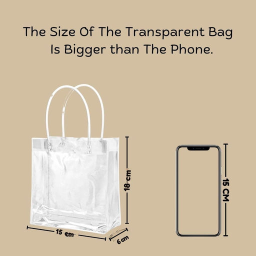 10 Pcs Transparent PVC Plastic Bag Goodie Bags With Handle Gift bag, Carry Bags, gift bag, gift for Gifting, Return Gifts, Birthday, Wedding, Party, Festivals, Events(Small)(18 x 15 x 6 cm)