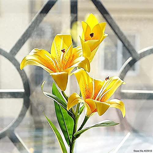 Head Lily Artificial Flowers Sticks for for Gifting, Home Decor  Petals Lily