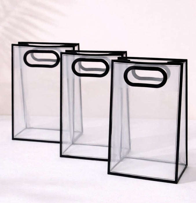 Medium Size (24 X 10 X 35 CM) Transparent Bag Goodie Bags , Clear Gift Bag, Hamper Bag,Carry Bags,Shopping Gift Bag,Gifting,Presents,Return Gifts,Birthday,Festivals,Events