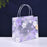 Purple Transparent Gift Bag with Floral Print    | Gift Bag for Her/Him,  hamper bag, Carry Bags, shopping gift bag, Presents, Packing, Wedding Return Gifts, Birthday, Events, Festivals (24 cm x 22 cm)
