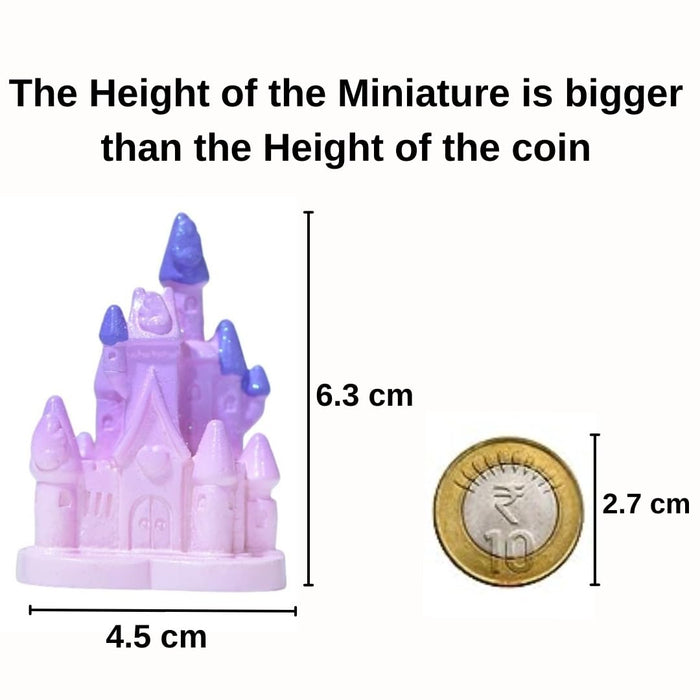 Miniature Castle Figurines | Fairy Tale Theme Decorative Showpieces for Home, Garden, Office, Desk, Cake Decoration & Gifting (Purple, Resin)
