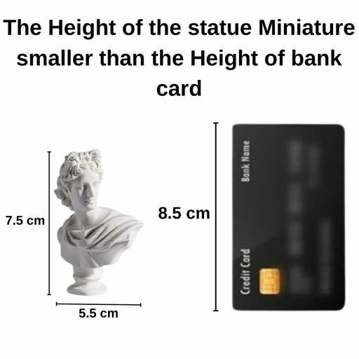 1 Pcs Mini Greek Roman Bust Statue | Apollo Resin Sculpture | Home & Office Desk Decor | Decorative Showpiece for Bedroom, Living Room, Bookshelf, and Art Lovers (White, Small) (7.5 cm)