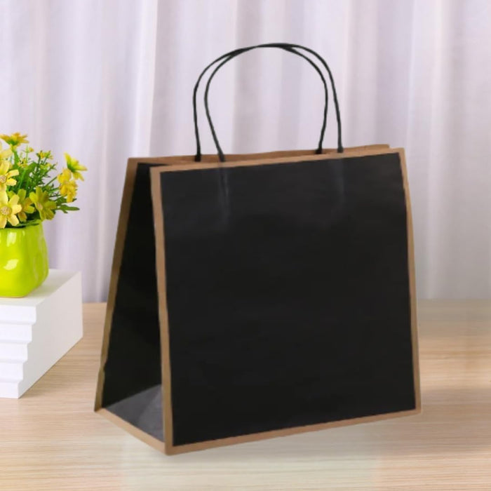 Large Size Black(27 X 32 X 11 cm) Paper Bags With Handle Gift Paper bag, Carry Bags, gift For Valentine Gifting, marriage Return Gifts, Birthday, Wedding, Party, Season's Greetings