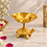 (Design No.28) Golden Metal Turtle Decorative Bowl | 3 Inch Width × 2.5 Inch Height | Tabletop Urli | Home, Pooja & Festive Decor