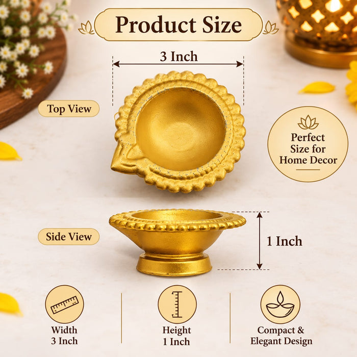 6 PCS Metal diya Traditional Decorative Oil Lamps for Diwali Decoration, Pooja Room, Home Decor, Festive Celebrations, Temple Decor, Rangoli & Housewarming Gifting