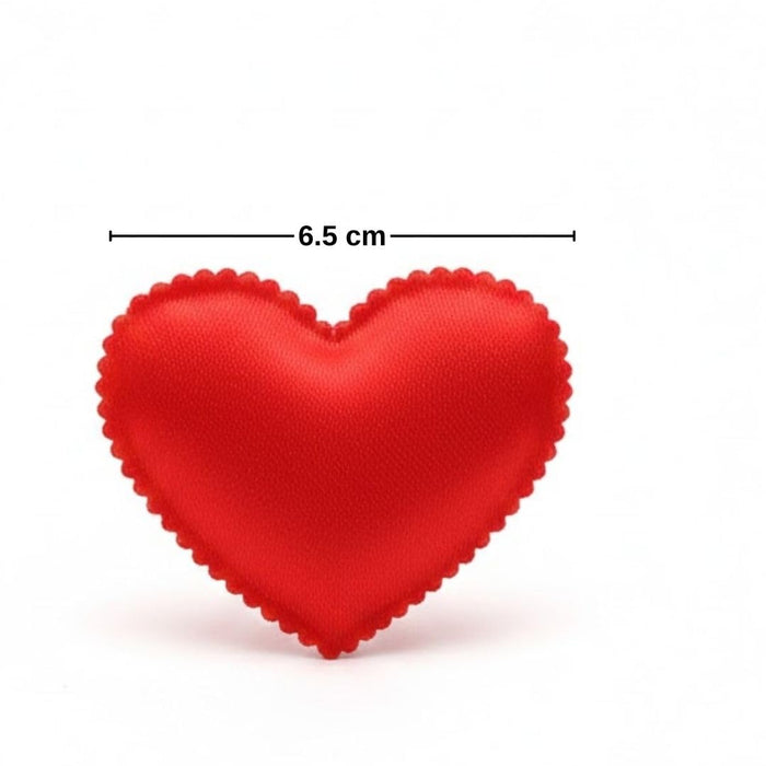 Red Satin Heart Patch Perfect for Him Her Valentine's day wedding New year Birthday Annivesary Mother's day Party Decor Romantic Art craft Clothing Table Decor