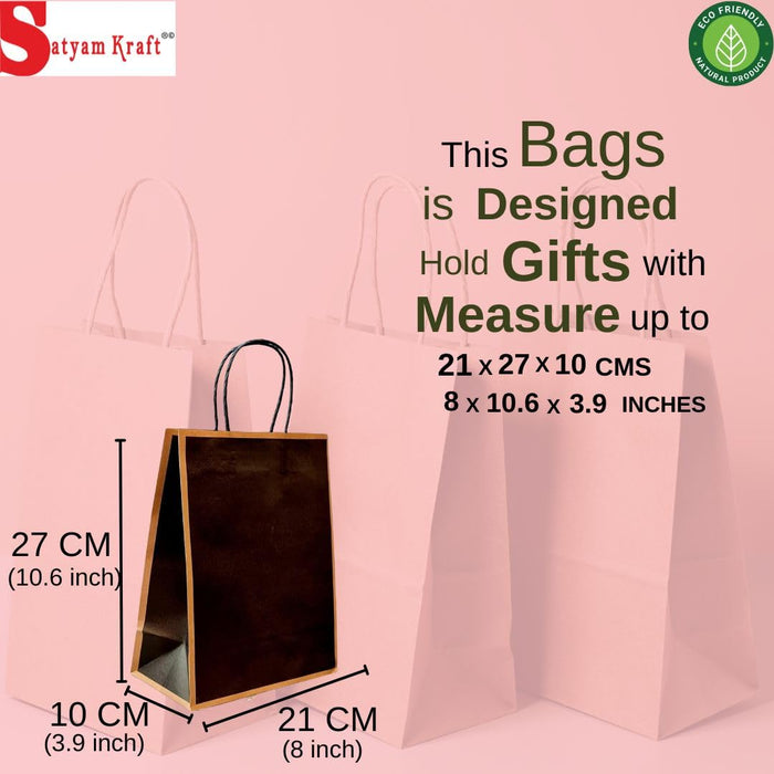 Medium Size (27 X21 X11 cm) Paper Bags With Handle Gift Paper bag, Carry Bags, gift For Valentine Gifting, marriage Return Gifts, Birthday, Wedding, Party, Season's Greetings