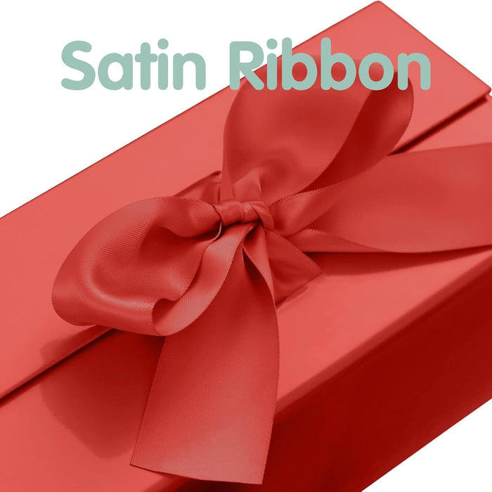 Collapsible Magnetic Gift Box with Satin Ribbon | Premium Folding Rigid Cardboard Box for Gift Hampers, Wedding, Valentine & Multipurpose Packaging
