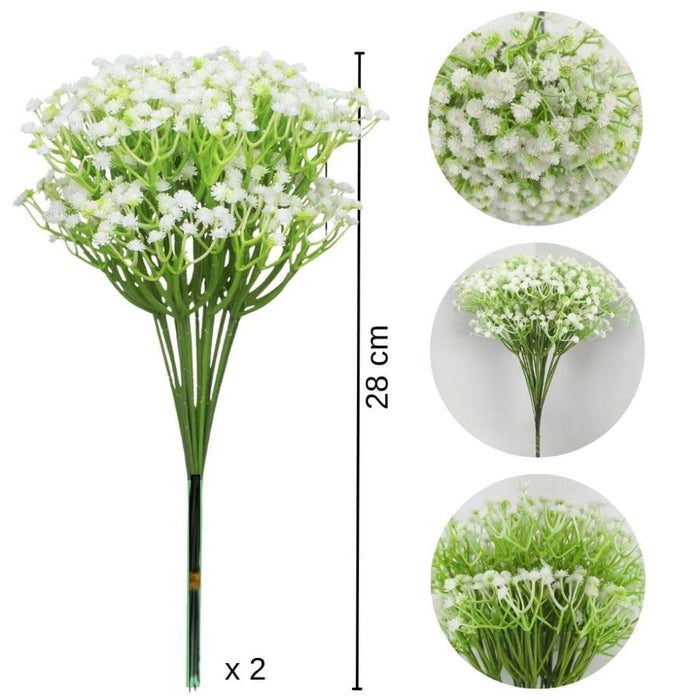 Artificial Baby’s Breath Gypsy Flowers | Gypsophila Bouquet for Home Decor, Bedroom, Balcony, Garden, Birthday Surprise & Wedding Décoration (28.5 cm)