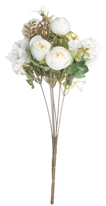Artificial Head Rose Peony Fake Flowers Sticks Bunch decorative items for home Diwali Decor ,Room Decorations, Living Room Table Decoration Plants and Craft Items Corner ( Without Vase Pot )