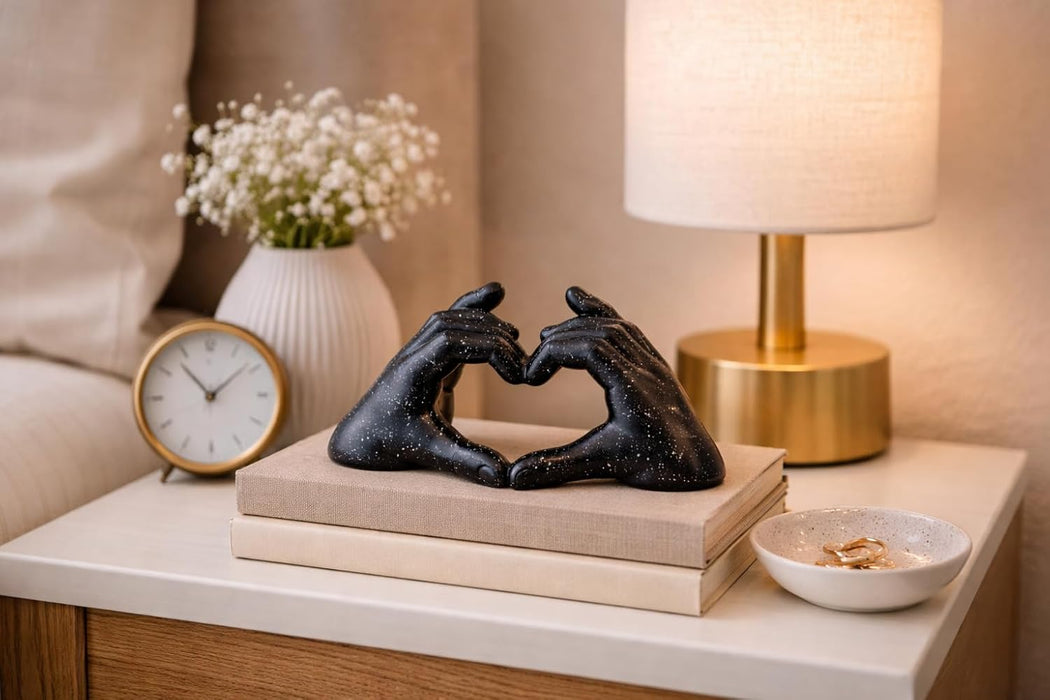 Heart Shape Resin Showpiece, Love, Home Decor Showpiece – Elegant Resin Art Design for Valentine, Bedroom Décor, Decorative Room Enhancement