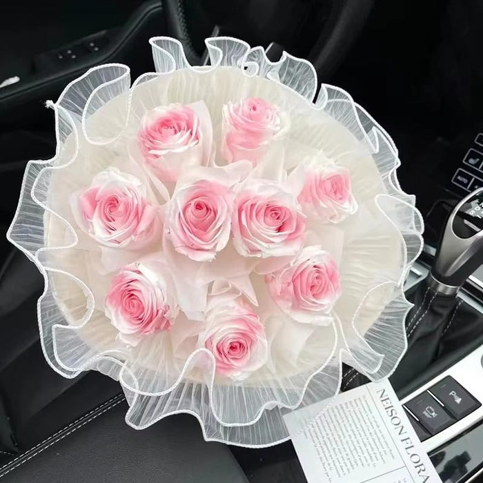 Flower Wrapping Mesh Bouquet Korean floral Packaging Roll Wrap sheet with wavy edge Perfect for Wedding , Enagagement, Anniversary, Birthday ,Proposal Dating Decoration.