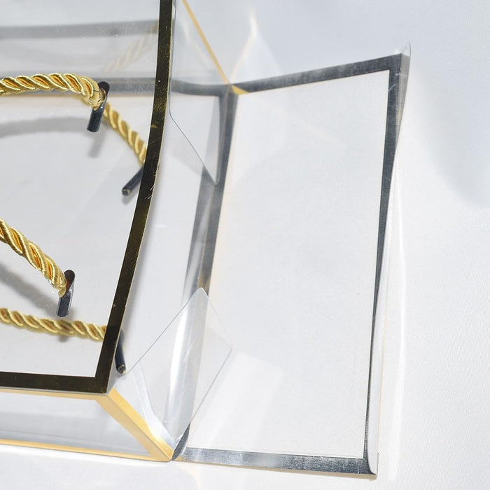 Clear Transparent Gift Box with Frame and Rope Handle for Hampers, Wedding Gifts, Return Gifts, Chocolates, Dry Fruits, Cosmetics, Baby Shower, Festive Gifting & Premium Gift Packaging (20 cm x 21 cm x 9 cm)
