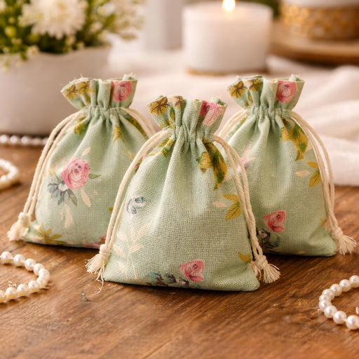 Drawstring Mini stylish Storage Potli pouches for Small Jewelries, Money, Paper Notes Women Wallet, Gift Bags, Christmas return gift