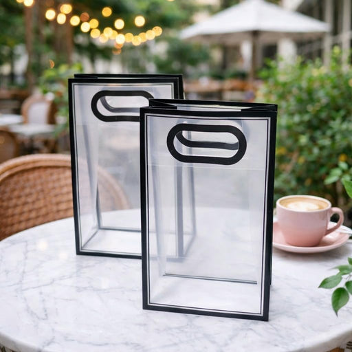 Small Size ( 18 X 8 X 26 CM )Transparent Bag Goodie Bags, Clear Gift Bag, Hamper Bag,Carry Bags,Shopping Gift Bag,Gifting,Presents,Return Gifts,Birthday,Festivals,Events