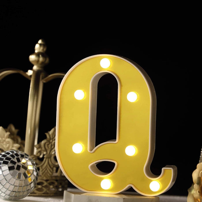 Marquee Alphabet Shaped Led Light - Asthetic Decorations Letter Light for Romantic Gift, Bedroom, Table, Home Decoration, Night Light Lamp (Golden, 1 Piece) (Letters)