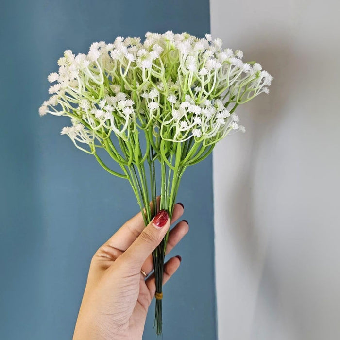 Artificial Baby’s Breath Gypsy Flowers | Gypsophila Bouquet for Home Decor, Bedroom, Balcony, Garden, Birthday Surprise & Wedding Décoration (28.5 cm)