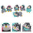 Cute Penguin Figurines Miniature Multiuse as Decorations, Cake Topper, Toys, Showpieces, Table Topper, Gift Item (Multicolor) (6 Pieces Penguin in one set)