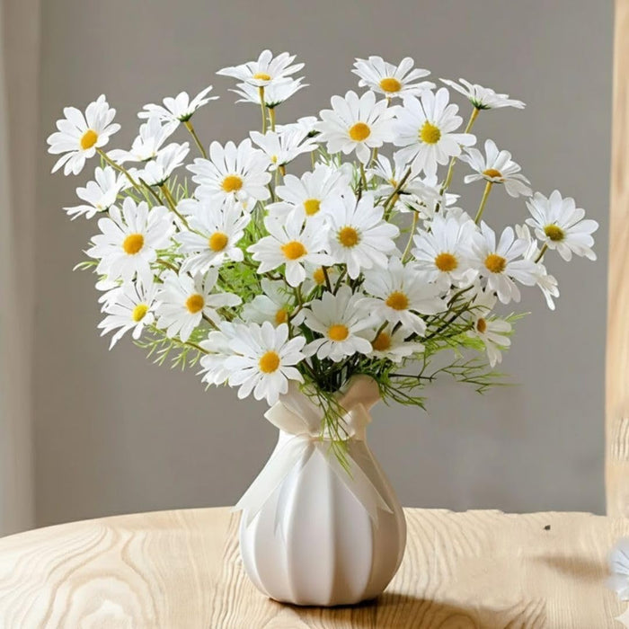 Artificial Daisy Fake Flower Bunch for Gifting, Home Decor, Bedroom, Office Corner, Living Room, Table Decor (Pack of 1)