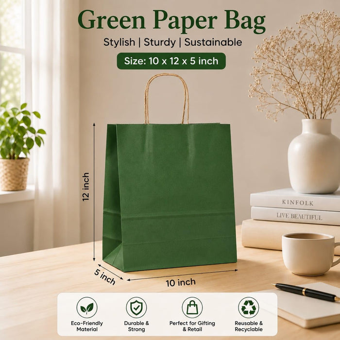 Premium Paper Gift Bag with Handle | Return Gift, Shopping & Packaging Bag | Available in Red, White, Black, Green & Brown