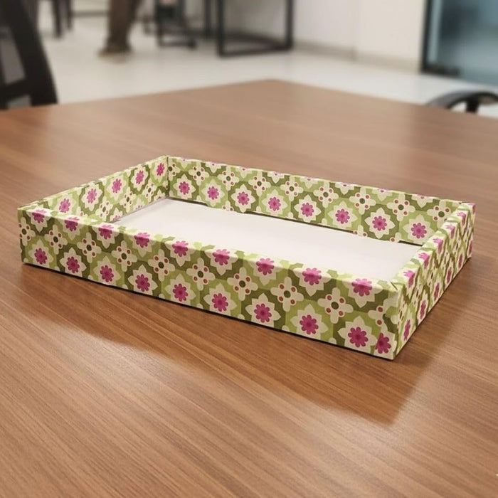 Multipurpose Decorative Folding Paper Box Net Rectangle Cardboard Box with Net DIY Tray for Gift Hamper, Gifting (Cardboard Folding Paper Box),Room Hamper,Wedding Hamper