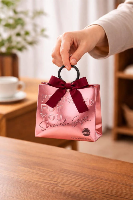 Luxury chocolate box with Ring Handle | Engagement Return Gift Box | European Style Silver Card Gift Bag for Wedding Favors & Souvenirs