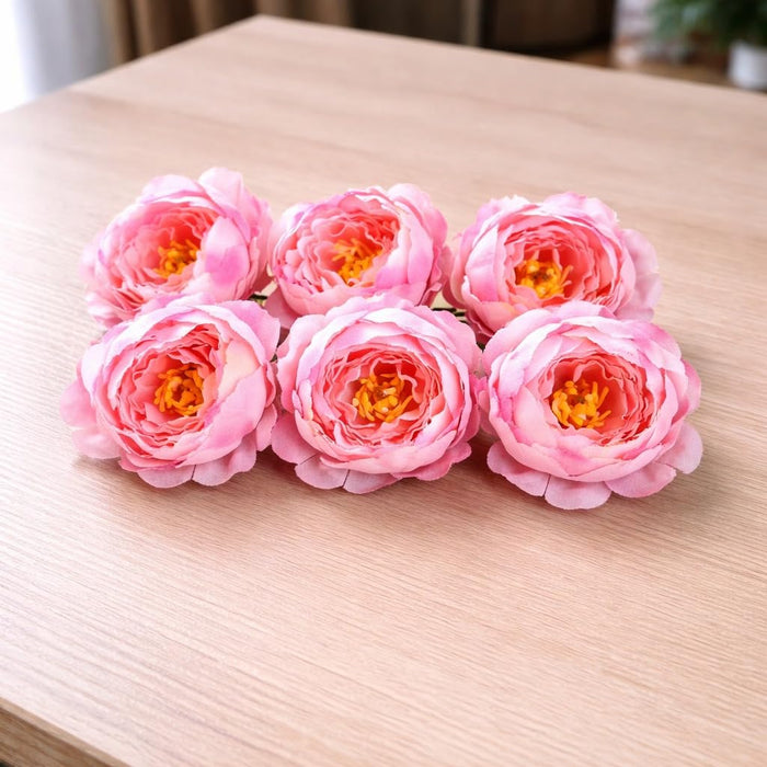 Camellia Artificial Flower Heads Rose Flowers for Home Decoration,Artificial Peony Silk Flowers, Gift, Mandir Pooja Table, Cake Decor, Bouquet Making, Backdrop, DIY Art Craft (Pack of 20)
