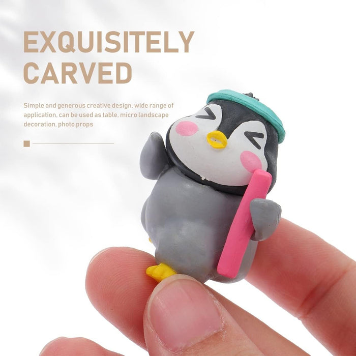 Cute Penguin Figurines Miniature Multiuse as Decorations, Cake Topper, Toys, Showpieces, Table Topper, Gift Item (Multicolor) (6 Pieces Penguin in one set)