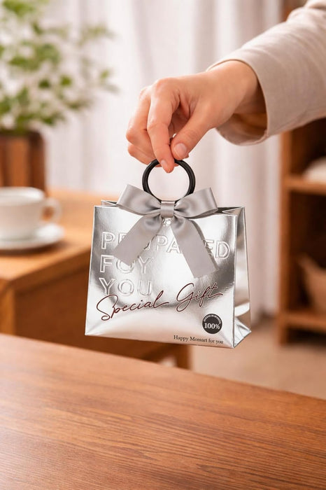 Luxury chocolate box with Ring Handle | Engagement Return Gift Box | European Style Silver Card Gift Bag for Wedding Favors & Souvenirs