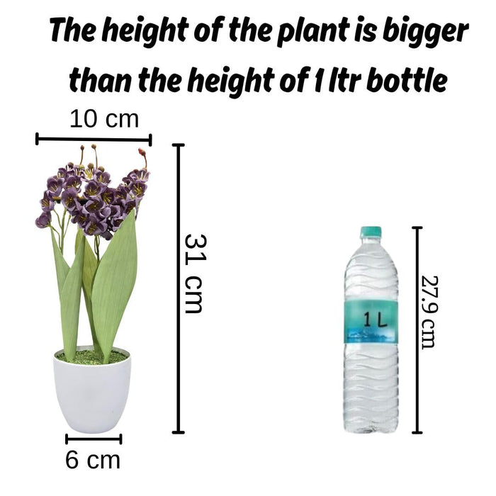 Lily of the Valley Artificial Plant with Pot, Artificial Flower Decoration Plant succulent for Home Decor Item, Office, Bedroom, Living Room, Shop Decoration Items