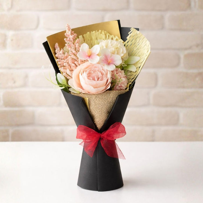 Ready to use Bouquet Artificial Flower White BabysBreath & Sunflower Gypsy Wrapped for Best Wishes,Gifting,Housewarming,Wedding,Office,Welcoming, Surprice,Gift for her/him Birthday,Anniversary