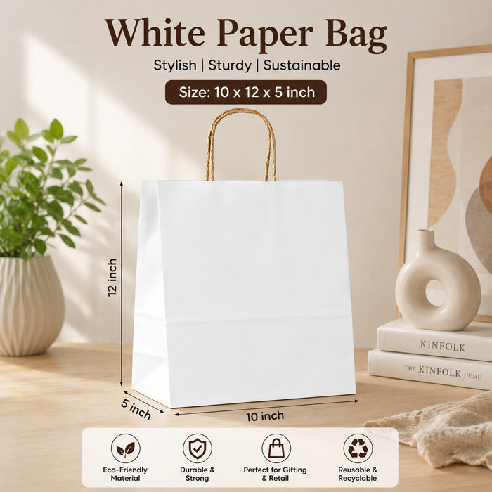 Premium Paper Gift Bag with Handle | Return Gift, Shopping & Packaging Bag | Available in Red, White, Black, Green & Brown