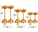 (Design No.38) 2 set (6pcs) Gold Lotus Candle Holder | Metal Lotus Diya Stand for Home Décor & Festive Decoration
