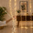 (DESIGN NO.6) 1 PCS Silver Leaf LED String Light 3 Meter × 2 Meter | Warm White Hanging Curtain Lights for Home, Diwali, Ganpati & Festive Decoration