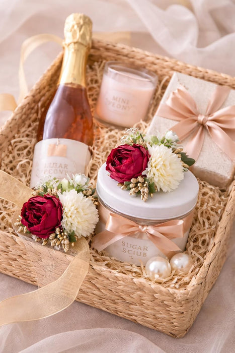Handmade Artificial Peonies/ Rose Flower Bunch for Hamper, Flower Brooch Hamper, Trousseau Packing, Decoration, Gifting, DIY Craft & Wedding/Marriage Hamper Decors