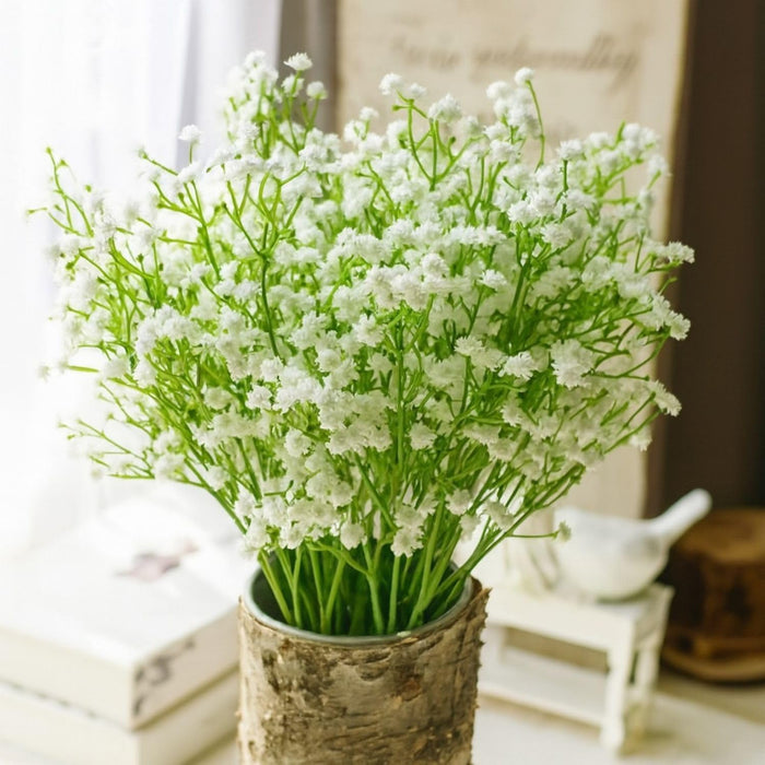 Artificial Baby’s Breath Gypsy Flowers | Gypsophila Bouquet for Home Decor, Bedroom, Balcony, Garden, Birthday Surprise & Wedding Décoration (28.5 cm)