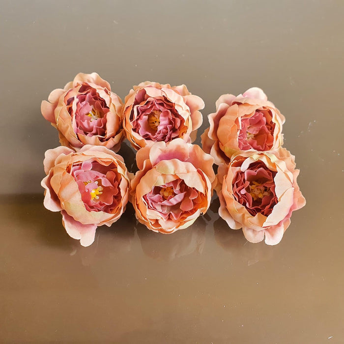 Camellia Artificial Flower Heads Rose Flowers for Home Decoration,Artificial Peony Silk Flowers, Gift, Mandir Pooja Table, Cake Decor, Bouquet Making, Backdrop, DIY Art Craft (Pack of 20)
