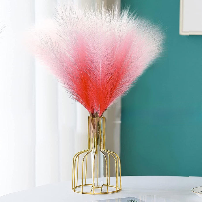 small Faux Pampas Grass Artificial Flowers Fake Flower for Home, Office, Bedroom, Balcony, Living Room, Table Decoration, Plants and Craft Items Corner