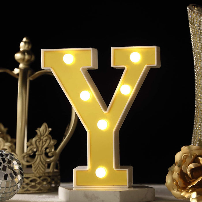 Marquee Alphabet Shaped Led Light - Asthetic Decorations Letter Light for Romantic Gift, Bedroom, Table, Home Decoration, Night Light Lamp (Golden, 1 Piece) (Letters)