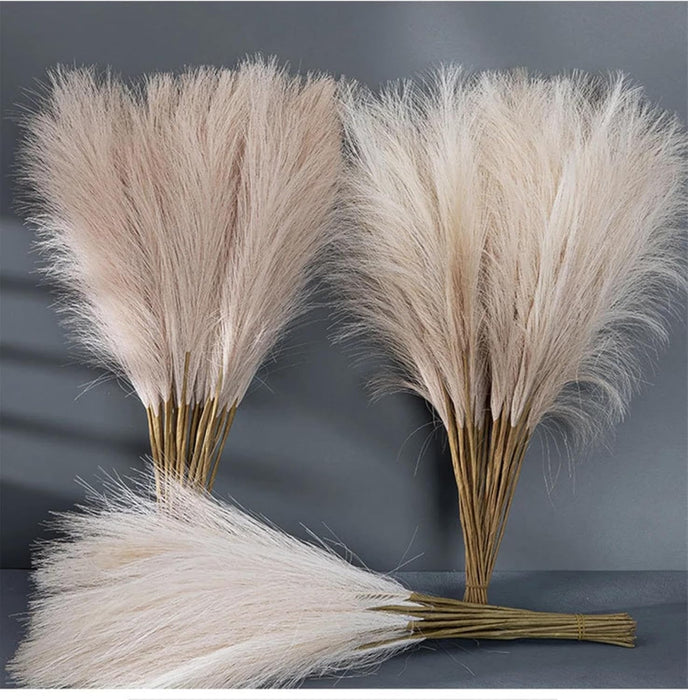 small Faux Pampas Grass Artificial Flowers Fake Flower for Home, Office, Bedroom, Balcony, Living Room, Table Decoration, Plants and Craft Items Corner