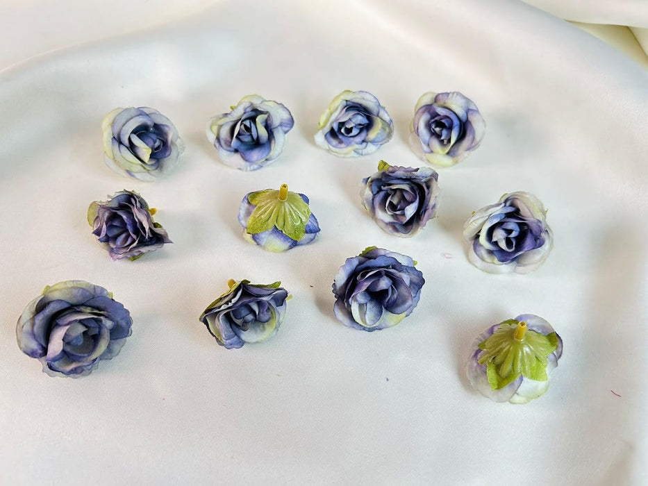 Artificial Small Rose Flowers Fake Fabric Head Rose Flowers For Home Decoration, Gift, Mandir Pooja Table, Cake Decor, Bouquet Making, Backdrop, DIY Art Craft, Diwali Items Material (4 cm)
