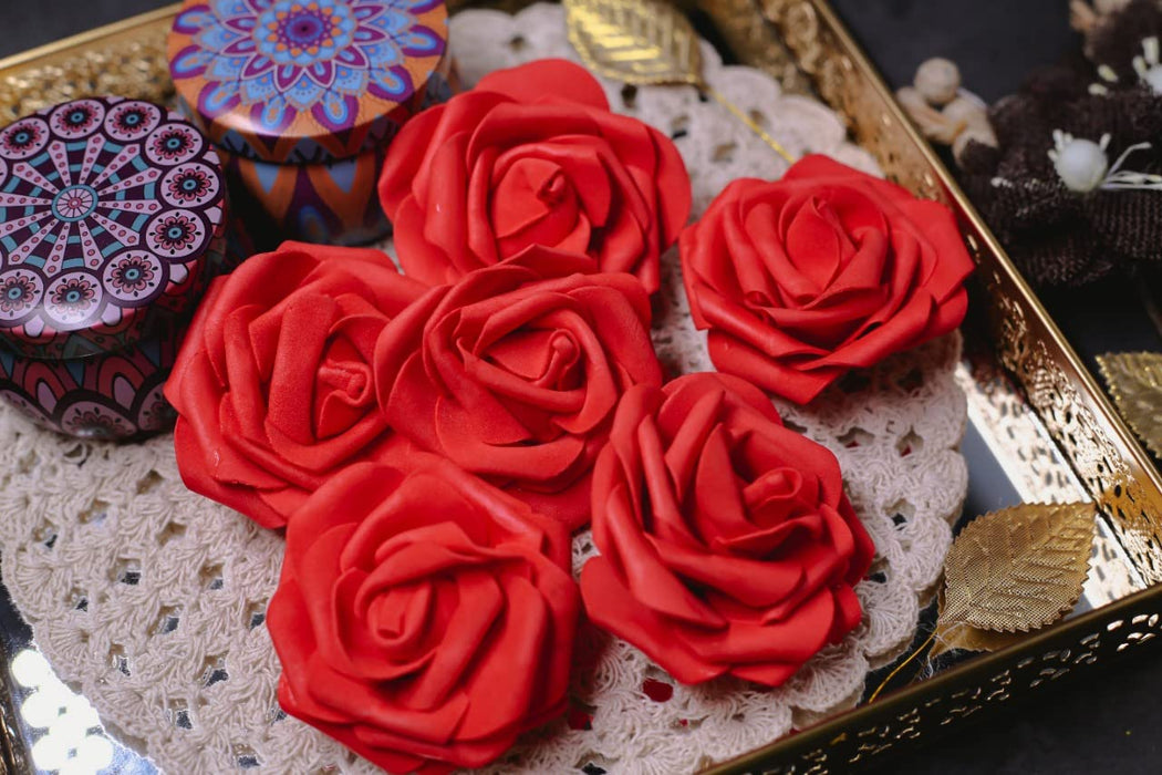 Artificial Floating Rose Flower Head Foam Big Fake Beach Water Flowers, Pooja Thali, Festival and Events, Home, Table, Badroom, Pooja room, Diwali decoration items and Diy Craft
