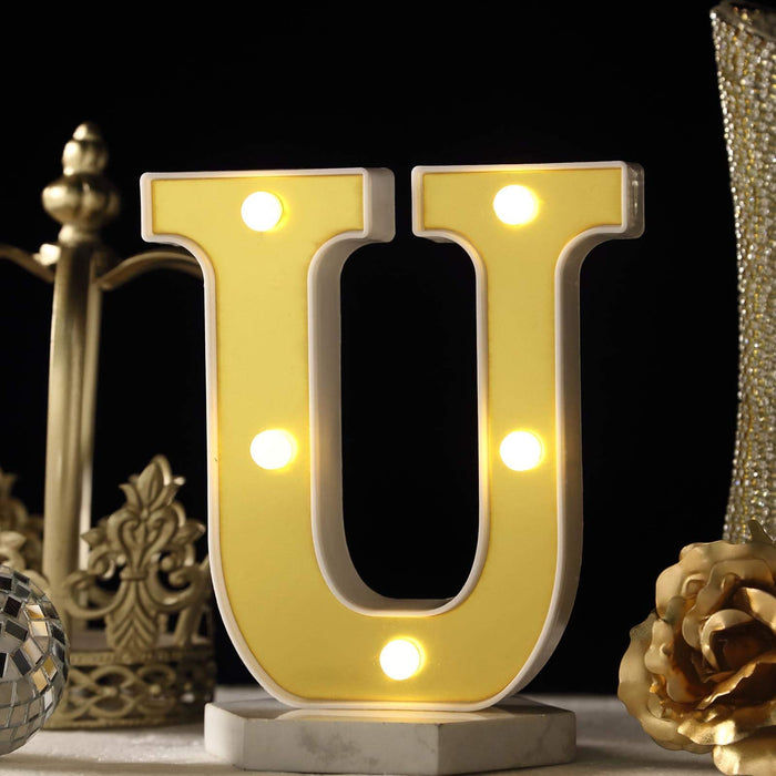 Marquee Alphabet Shaped Led Light - Asthetic Decorations Letter Light for Romantic Gift, Bedroom, Table, Home Decoration, Night Light Lamp (Golden, 1 Piece) (Letters)
